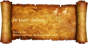 Artner Anina névjegykártya